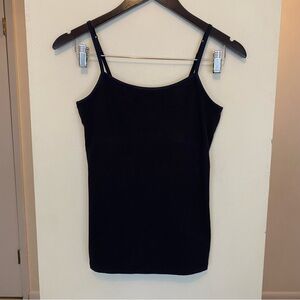Y2K SO Perfect Cami Black Tank Top Shelf Bra Stretch Basic Layer Womens Medium